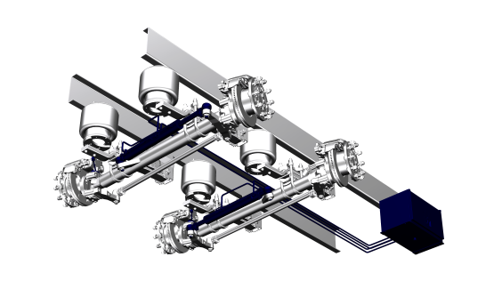 M PUMP, 2 STEERED AXLES